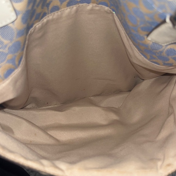 Coach Chambray Signature C Ivory Python Embossed Leather Tote Bag - Picture 10 of 14